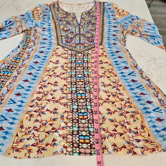 Soft Surroundings Fifi Floral Embroidered Boho Tunic Medium Petite - Picture 10 of 11